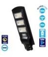 GloboStar® 71552 Αυτόνομο Ηλιακό Φωτιστικό Δρόμου Street Light LED SMD 150W 12000lm με Ενσωματωμένη Μπαταρία Li-ion 9000mAh - Φωτοβολταϊκό Πάνελ με Αισθητήρα Ημέρας-Νύχτας PIR Αισθητήρα Κίνησης Αδιάβροχο IP65 Ψυχρό Λευκό 6000K